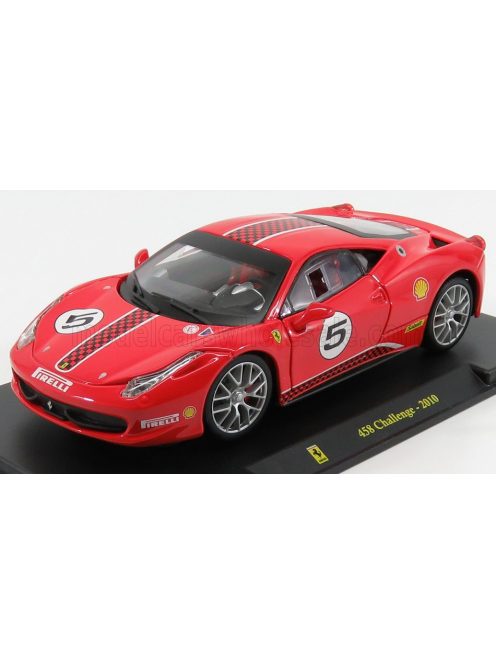 Edicola - FERRARI 458 CHALLENGE N 5 2010 - CON VETRINA - WITH SHOWCASE RED