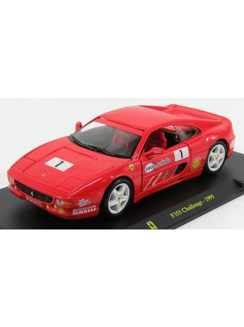 Edicola - FERRARI F355 CHALLENGE N 1 1995 - CON VETRINA - WITH SHOWCASE RED