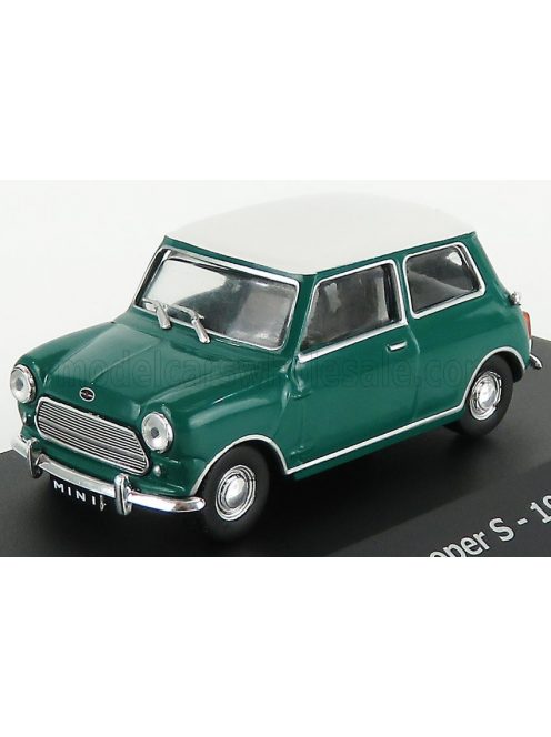 Edicola - MINI COOPER S 1967 - CON VETRINA - WITH SHOWCASE GREEN WHITE