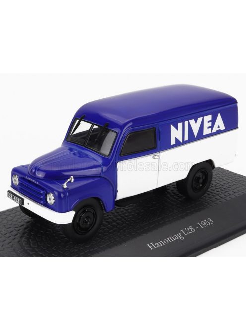 Edicola - HANOMAG L28 VAN TRUCK NIVEA 1953 - DAMAGE DISPLAY BOX BLUE WHITE