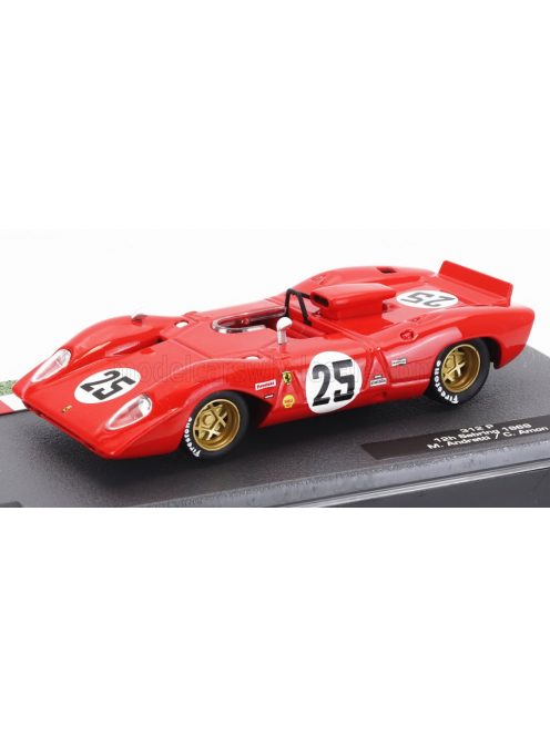 Edicola - FERRARI 312P 3.0L SPIDER TEAM SEFAC N 25 2nd 12h SEBRING 1969 MARIO ANDRETTI - CHRIS AMON RED