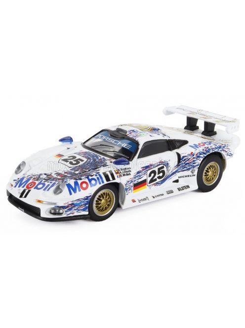 Edicola - PORSCHE 911 GT1 3.2L TURBO TEAM PORSCHE AG MOBIL1 N 25 2nd 24h LE MANS 1996 THIERRY BOUTSEN - HANS JOACHIM STUCK - BOB WOLLEK WHITE BLUE