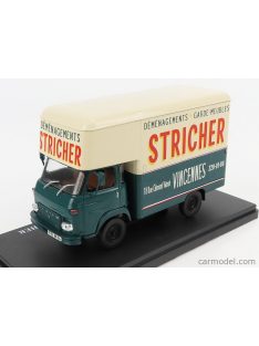   Edicola - Saviem Sg2 Mb35 Truck Van Demenagements Garde Meubles Stricher 1972 Blue Cream