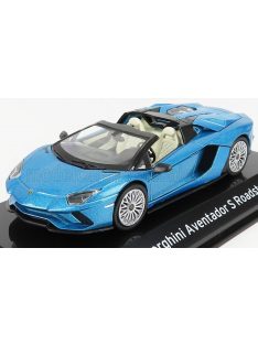   Edicola - LAMBORGHINI AVENTADOR S ROADSTER 2017 - CON VETRINA - WITH SHOWCASE BLUE MET