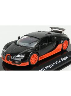   Edicola - BUGATTI 16.4 SUPER SPORT 2010 - CON VETRINA - WITH SHOWCASE BLACK ORANGE