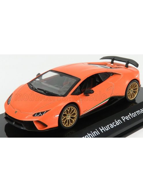 Edicola - LAMBORGHINI HURACAN PERFORMANTE 2017 - CON VETRINA - WITH SHOWCASE ORANGE MET