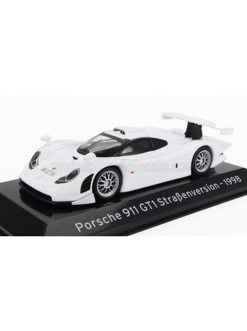 Edicola - PORSCHE 911 GT1 STREET VERSION 1998 - CON VETRINA - WITH SHOWCASE WHITE