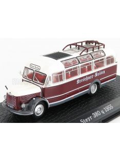   Edicola - STEYR 380q AUTOBUS 1955 - DAMAGE DISPLAY BOX BORDEAUX WHITE