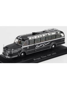   Edicola - KRUPP O80 TITAN AUTOBUS SENIOR LUXUS 1951 - DAMAGE DISPLAY BOX BLACK SILVER