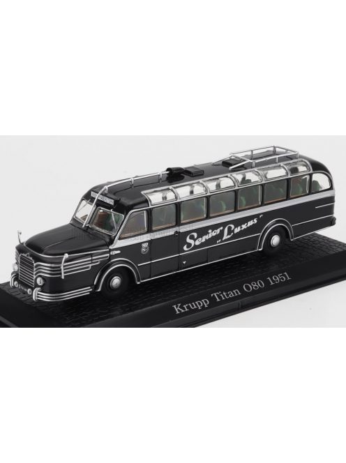 Edicola - KRUPP O80 TITAN AUTOBUS SENIOR LUXUS 1951 - DAMAGE DISPLAY BOX BLACK SILVER