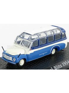   Edicola - OPEL BLITZ AUTOBUS 1954 - DAMAGE DISPLAY BOX WHITE BLUE