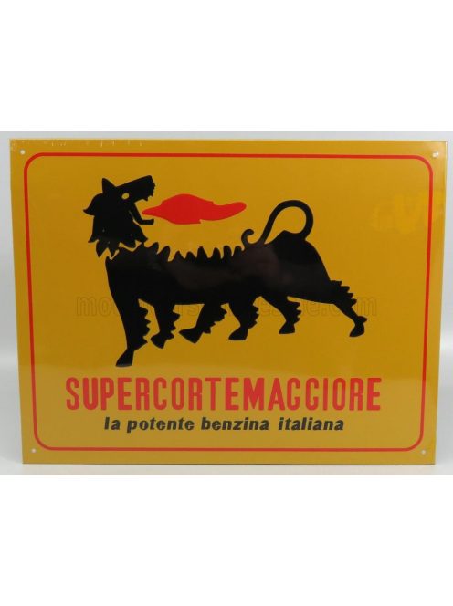 Edicola - ACCESSORIES METAL PLATE TARGA SUPERCORTEMAGGIORE AGIP (34.0cm X 26.0cm) YELLOW