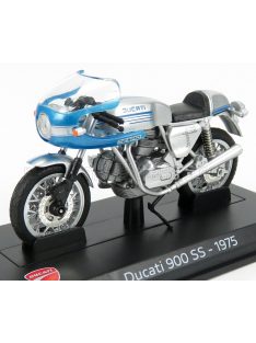 Edicola - DUCATI 900SS 1975 - DAMAGE DISPLAY BOX SILVER BLUE