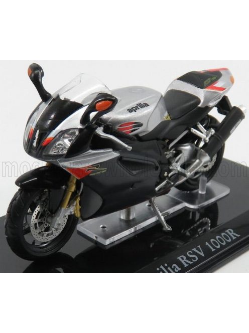 Edicola - APRILIA RSV 1000R 2010 - DAMAGE DISPLAY BOX SILVER BLACK