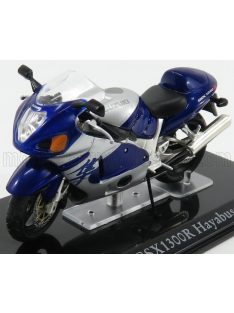   Edicola - SUZUKI GSX1300R HAYABUSA - DAMAGE DISPLAY BOX BLUE MET SILVER