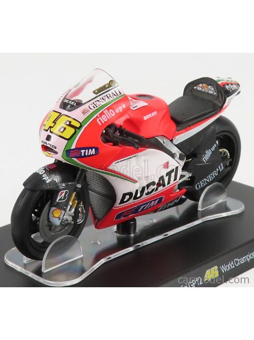 Edicola - Ducati Desmosedici Gp12 Ducati Team N 46 Motogp Season 2012 Valentino Rossi Red Fluo White