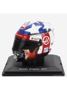   Edicola - Helmet F1 Casco - Haas Vf17 Team Ferrari N 8 Season 2017 Romain Grosjean White Red Blue