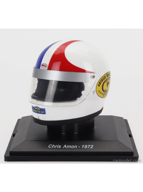 Edicola - Helmet F1 Casco - Matra Simca Ms120D N 9 Season 1972 Chris Amon White Red Blue