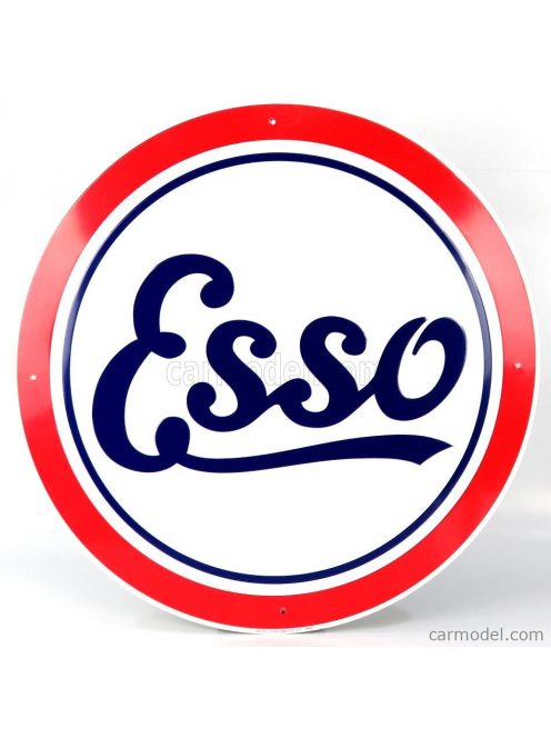 Edicola - Accessories Metal Round Plate - Esso White Blue Red