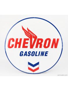   Edicola - Accessories Metal Round Plate - Chevron Gasoline White Red Blue