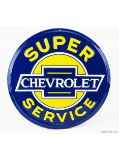   Edicola - Accessories Metal Round Plate - Chevrolet Super Service Yellow Blue