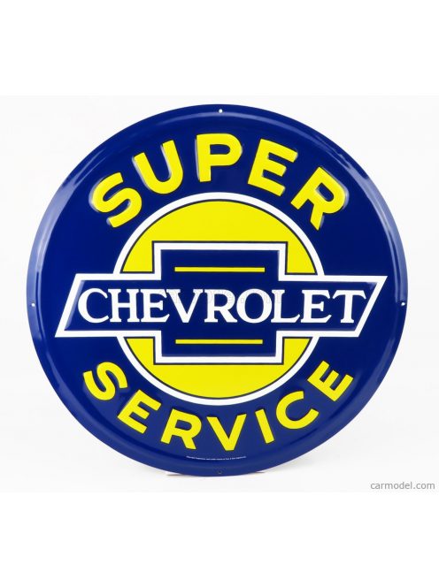 Edicola - Accessories Metal Round Plate - Chevrolet Super Service Yellow Blue