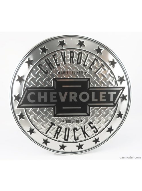 Edicola - Accessories Metal Round Plate - Chevrolet Trucks Silver Black