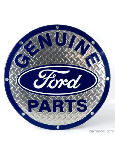   Edicola - Accessories Metal Round Plate - Ford Genuine Parts Diamond Plate Blue Silver