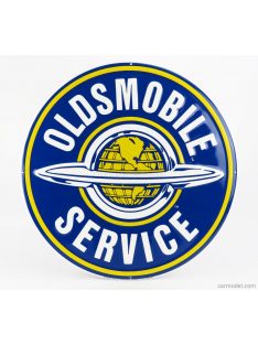   Edicola - Accessories Metal Round Plate - Oldsmobile Service Blue Yellow