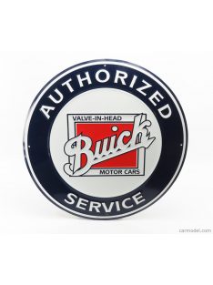   Edicola - Accessories Metal Round Plate - Buick Service White Blue