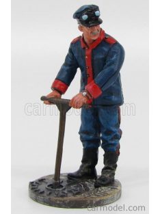   Edicola-Figures - Vigili Del Fuoco Vigile Del Fuoco Spagnolo Barcellona Con Chiave Apri Tombino 1923 - Spanish Fireman Blue Red