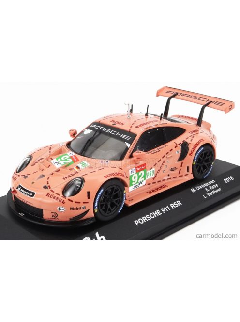 Edicola - Porsche 911 991 Rsr Team Porsche Gt N 92 Winner Lmgte Pro Pink Pig Tribute 24H Le Mans 2018 M.Christensen - K.Estre - L.Vanthoor Pink