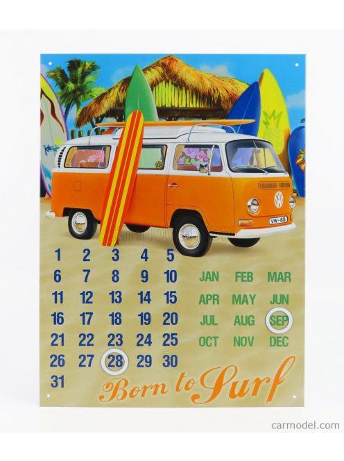 Edicola - Accessories Metal Plate - Calendar Volkswagen Minibus Born To Surf Various