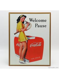   Edicola - Accessories Metal Plate - Coca-Cola Welcome Pause White Yellow Red