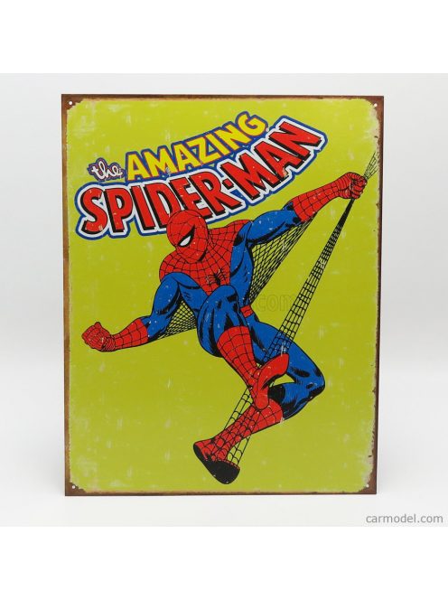 Edicola - Accessories Metal Plate - Spiderman Retro Yellow Blue Red