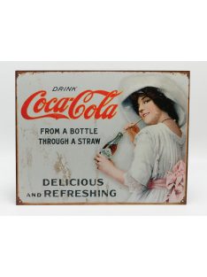   Edicola - Accessories Metal Plate - Coca-Cola Through A Straw White Red