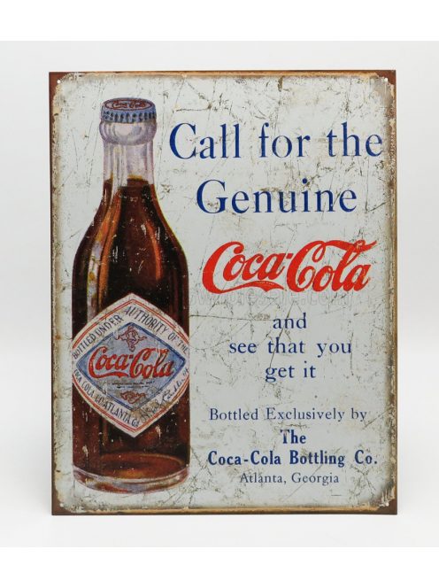 Edicola - Accessories Metal Plate - Coca-Cola Call For The Genuine White Brown