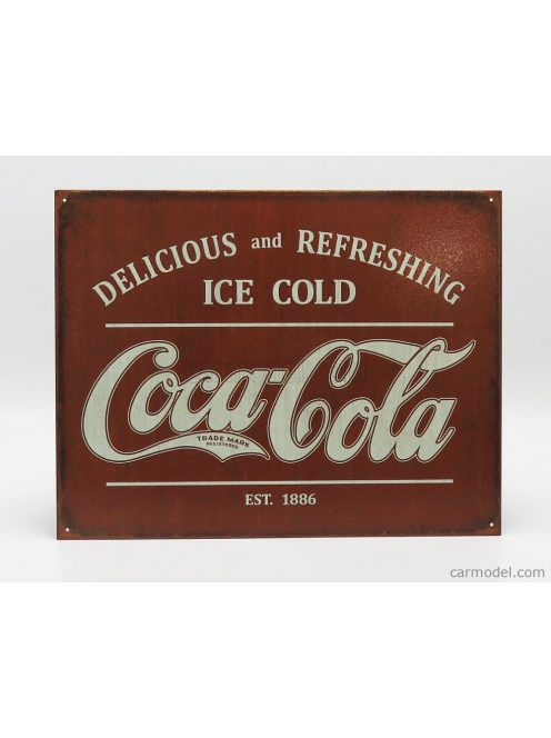 Edicola - Accessories Metal Plate - Coca-Cola Delicious And Refreshing Ice Cold Est 1886 Red