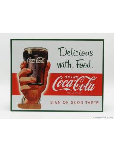   Edicola - Accessories Metal Plate - Coca-Cola Delicious With Food White Red Green