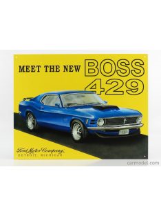   Edicola - Accessories Metal Plate - Ford Mustang Boss 429 Yellow Blue