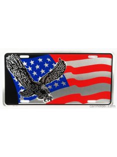   Edicola - Accessories Funny Metal Plate - Eagle Silver Usa Flag Red Silver Blue