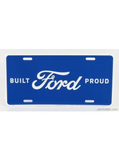   Edicola - Accessories Funny Metal Plate - Ford Logo Built Proud Blue White