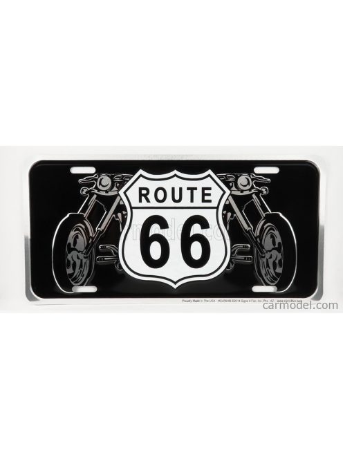 Edicola - Accessories Funny Metal Plate - Route 66 Bikes Black White