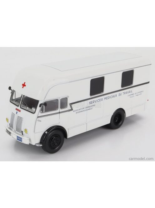 Edicola - Berliet Gla 5 Truck Fourgon Integral Sureleve Service Medicaux Du Travail Ambulance 2-Assi 1961 White