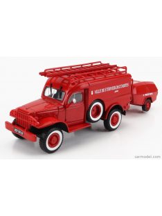   Edicola - Dodge Wc54 Truck Scala With Trailer 1949 - Fire Engine - Vigili Del Fuoco - Feuerwehr Red