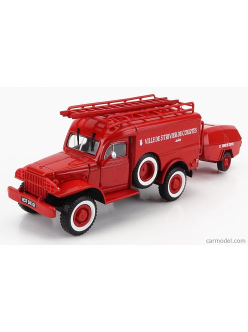 Edicola - Dodge Wc54 Truck Scala With Trailer 1949 - Fire Engine - Vigili Del Fuoco - Feuerwehr Red