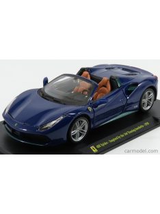   Edicola - Ferrari 488 Spider 2015 - Inspired By The 166 Touring Barchetta - Con Vetrina - With Showcase Blue Met