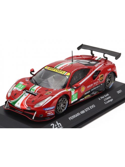 Edicola - FERRARI 488 GTE 3.9L TURBO V8 TEAM AF CORSE N 51 WINNER LMGTE PRO CLASS 24h LE MANS 2021 JAMES CALADO - ALESSANDRO PIER GUIDI - COME LEDOGAR RED