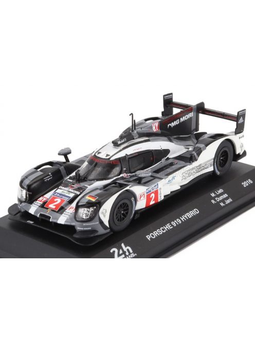 Edicola - PORSCHE 919 HYBRID 2.0L TURBO TEAM PORSCHE N 2 WINNER 24h LE MANS 2016 ROMAIN DUMAS - NEEL JANI - MARC LIEB BLACK WHITE