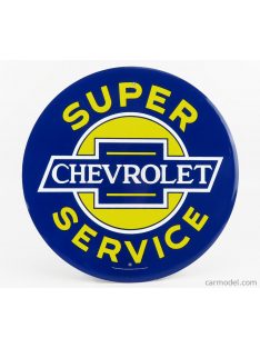   Edicola - Accessories Metal Round Plate - Chevrolet Super Service Blue Yellow